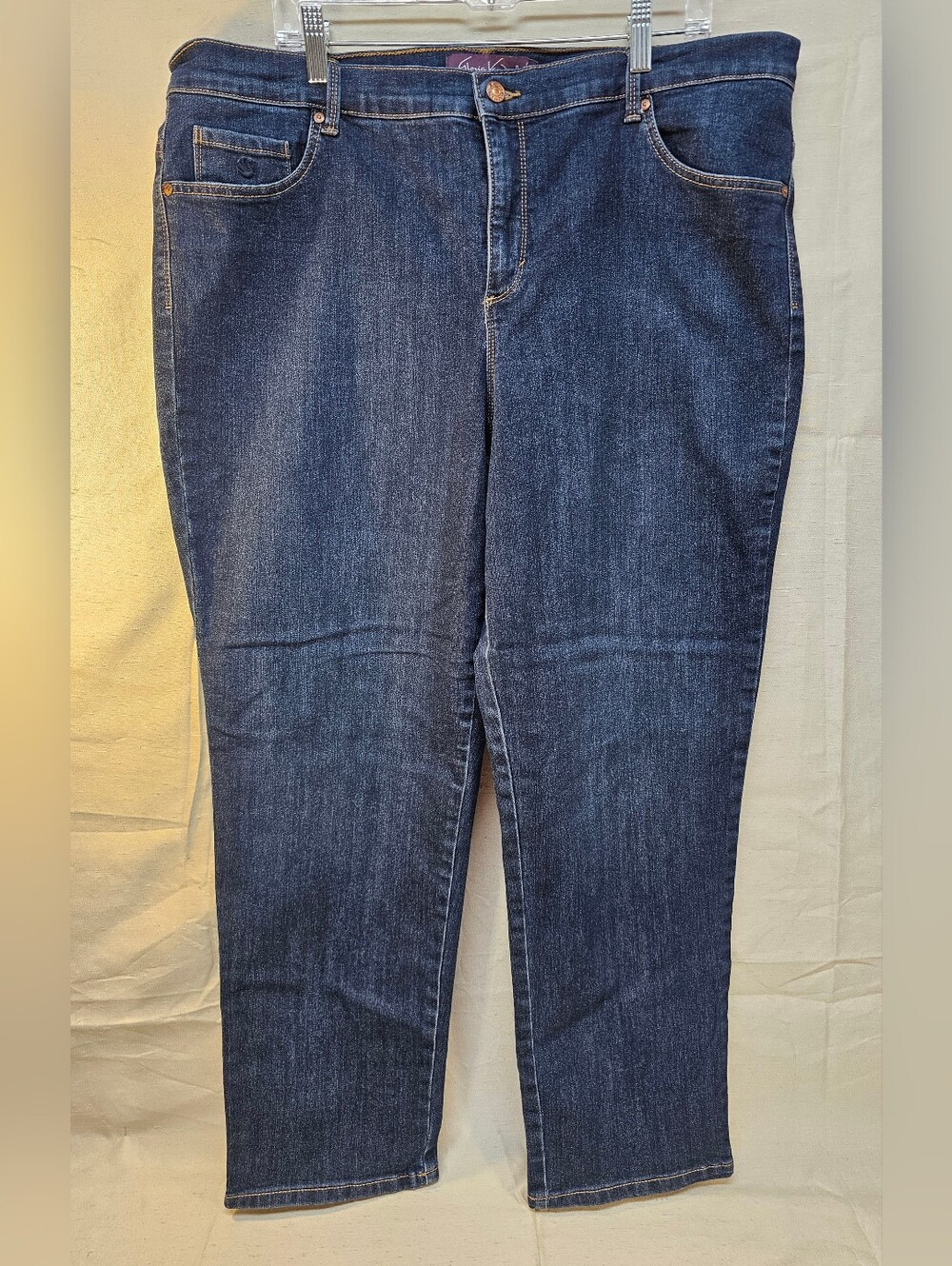 Gloria Vanderbilt Amanda Dark Blue Women's Straight-Leg Jeans Size 18W